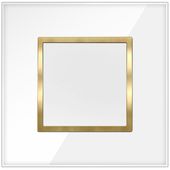 WŁĄCZNIK POJEDYNCZY ŚWIATŁA BIAŁY ZŁOTY SZKLANY WYŁĄCZNIK W RAMCE