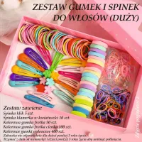 Zestaw gumek i spinek do włosów