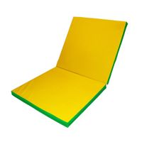 materac gimnastyczny Gamma 200x100 dwuczęściowy 8 cm jasnozielono-żółty