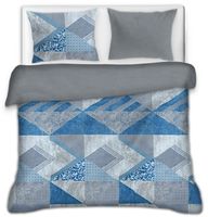 Pościel Flanelowa 200x220 Granatowo-szara 22626 200x220