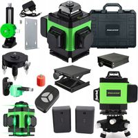 POZIOMICA LASEROWA PŁASZCZYZNOWA LASER KRZYŻOWY 4D 16 LINII WALIZKA 2x AKU