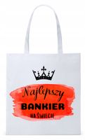 Torba Biała Eco Shopper Dla Bankiera Prezent Z Nadrukiem Ze Zdjęciem