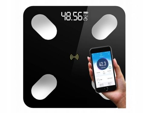 WAGA ŁAZIENKOWA ANALITYCZNA SLIM BLUETOOTH 180KG SMART 25w1 +BATERIE +MIARA na Arena.pl