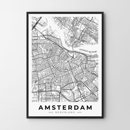 Plakat mapa plan miasta Amsterdam 50x70 cm na Arena.pl