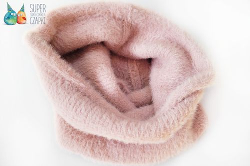 BROEL BUSIA ciepły komin na zimę futerko brudny róż L na Arena.pl