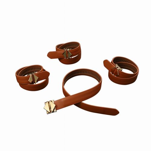 zestaw do krępowania 8-bondage-straps restraint set brown lockink na Arena.pl