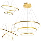 LAMPA WISZĄCA LED SUFITOWA ŻYRANDOL 3 RINGI 76W KOLOR ZŁOTY GOLD NEUTRALNY
