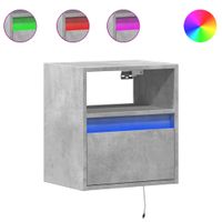 Ścienna szafka TV z LED, szarość betonu, 41x31x45 cm