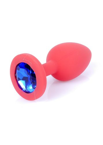 plug-jewellery red silicon plug small- blue diamond na Arena.pl