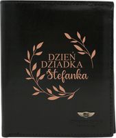 Portfel męski skórzany GRAWER prezent dla dziadka personalizacja + imię