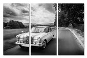 Mercedes Rozmiar - 3x100x50, Kolor - Czarno-biały