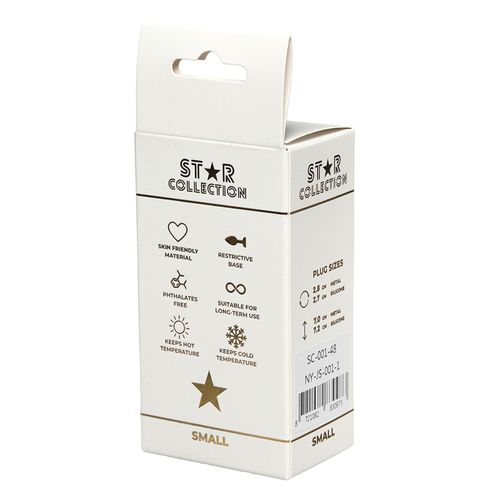 Star Collection - Silver Metal Anal Plug S - Light Blue Stone na Arena.pl