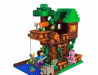 MINECRAFT DOMEK NA DRZEWIE 4 FIGURKI KLOCKI ZESTAW