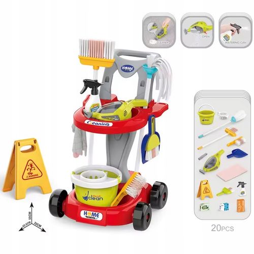 WÓZEK ZESTAW DO SPRZĄTANIA WIADERKO ODKURZACZ MOP DLA DZIECI MATADI na Arena.pl
