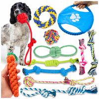 ZESTAW ZABAWEK DLA PSA MAŁEGO I DUŻEGO ZABAWKI GRYZAK SZARPAK DYSK 12 SZTUK