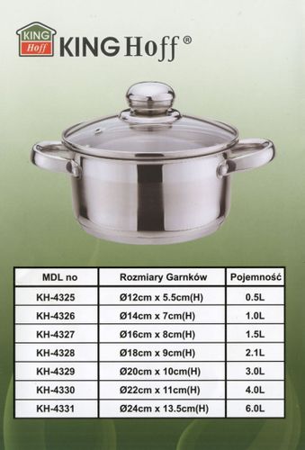 Garnek 4.0L 22Cm Kinghoff Kh-4330 na Arena.pl