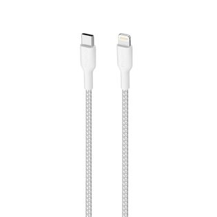 PURO Fabric Ultra Strong - Kabel w oplocie heavy duty USB-C/Lightning MFi 1,2m (biały)