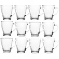 Zestaw 12 szklanek z uchem 250 ml kubek termiczny szklanki komplet