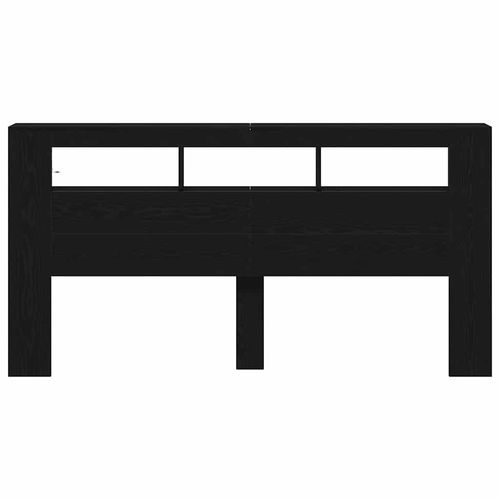 Wezgłowie LED z półką Czarny dąb 200 x 18.5 x 103.5 cm na Arena.pl