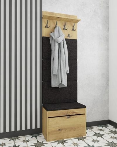 Schowek na buty z SIEDZISKIEM szafka pufa wieszak ARTISAN + Panel na Arena.pl