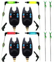 SYGNALIZATOR WĘDKARSKI WODOODPORNY CZUJNIK LED + SWINGER + PODPÓRKA WĘDKE