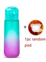 1 szt. 650 ml aromatyzowanej butelki na wodę z losowymi 1 kapsułkami – 0,65 l / A-Gradient Green