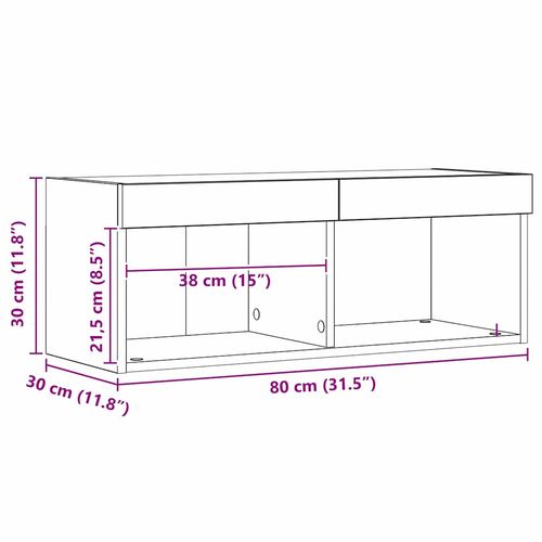 Szafka pod telewizor Ze LED Lights dąb artisan 80 x 30 x 30 cm na Arena.pl