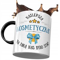Kubek Czarny Dla Kosmetyczki Najlepsza Kosmetyczka Z Nadrukiem Ze Zdjęciem