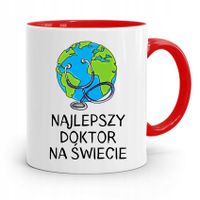 Kubek Czerwony Dla Doktora Najlepszy Na Świecie Z Nadrukiem Ze Zdjęciem