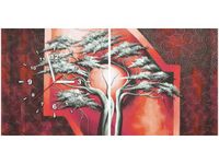 40 80CM ZEGAR 2 ELEM SZKARŁATNE DRZEWO ŚCIENNY