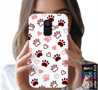 ETUI DO SAMSUNG A6 2018 - PSIE ŁAPKI NA BIAŁYM TLE, PIES, KOT, MIŚ