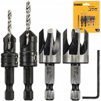 DEWALT Zestaw wierteł pogłębiaczy fazowników 4 szt DT7620 nawiertaki