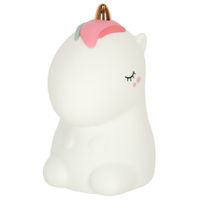 LAMPKA NOCNA DLA DZIECI SILIKONOWA NA BATERIE BIAŁA RGB JEDNOROŻEC