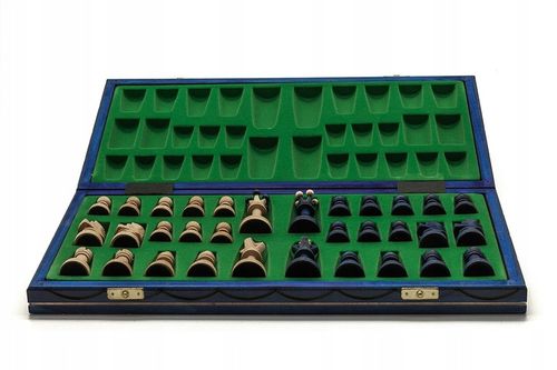 Szachy Senator niebieski/Szachy ozdobne/Szachy drewniane/ producent na Arena.pl