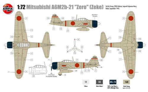 Airfix Mitsubishi Zero A6M2b na Arena.pl