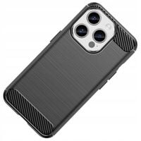 elastyczne etui wzór karbon do iphone 15 pro max carbon case - czarne