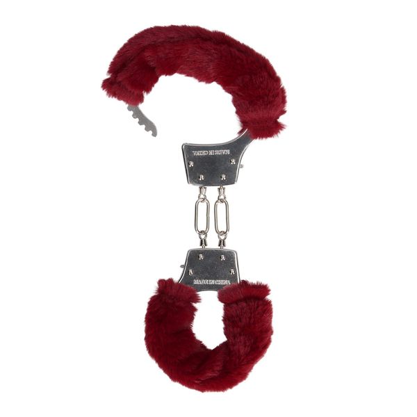 Furry Metal Hand Cuffs - Red zdjęcie 5