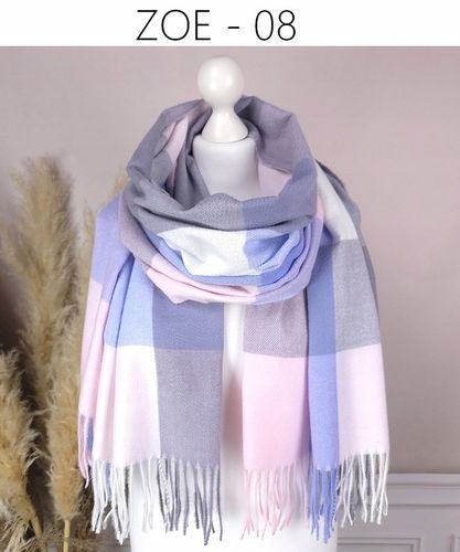 Stylowy CIEPŁY SZAL damski długi DUŻY szalik W MODNĄ KRATĘ JESIENNY, na Arena.pl