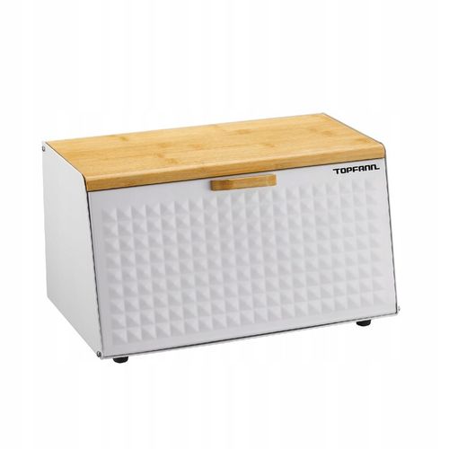 DUŻY CHLEBAK METALOWY Z DESKĄ POJEMNIK NA PIECZYWO CHLEB BIAŁY BAMBUSOWY na Arena.pl