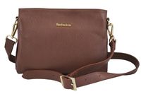 Funkcjonalna torebka damska na ramię - Brązowa