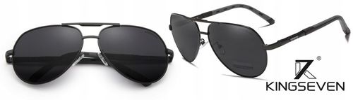 Okulary Przeciwsłoneczne Męskie UV400 PILOTKI Polaryzacyjne KINGSEVEN Etui na Arena.pl