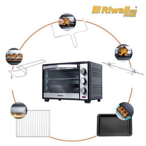 PIEKARNIK ELEKTRYCZNY RIWALL RPI-01 25L TERMOOBIEG ROŻNO GRILL na Arena.pl