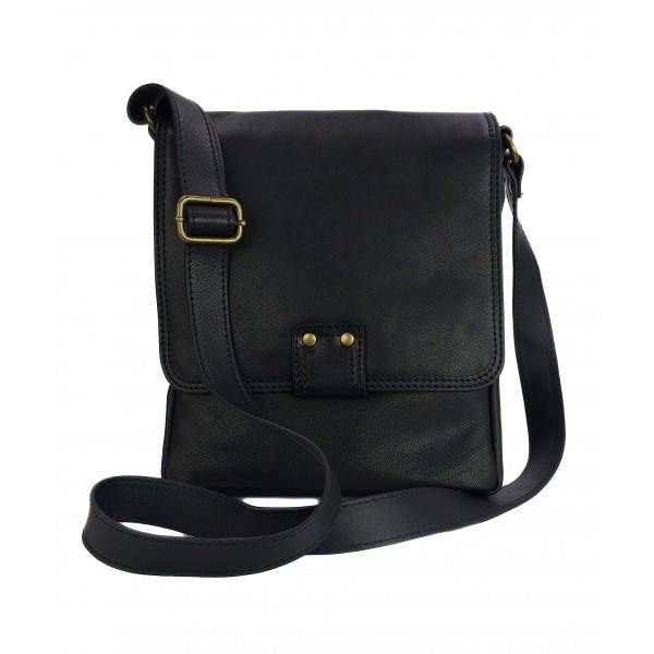 Włoska skórzana listonoszka, raportówka A5 Czarna LP361N zdjęcie 2