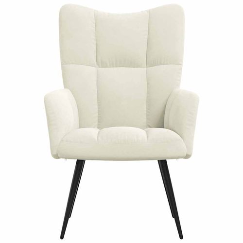 Fotel, kremowy, tapicerowany aksamitem na Arena.pl