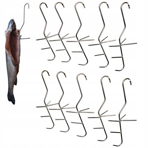 Hak haczyk wędzarniczy do wędzenia ryb potrójne z rozpórką 10 szt. ZUT na Arena.pl