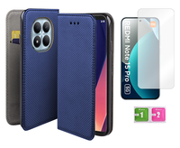 Etui z klapką do XIAOMI REDMI NOTE 15 PRO 5G obudowa niebieski + szkło 9H