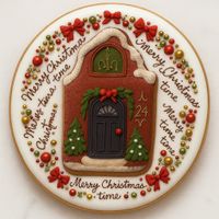 CIASTKO LUKROWANE ŚWIĄTECZNA KAMIENICA KOŁO ROZ.S RĘCZNIE ROBIONE