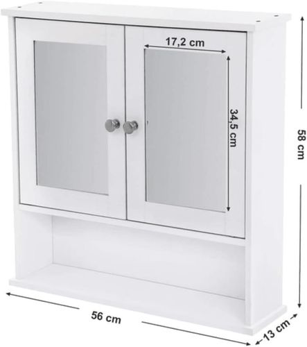 Szafka łazienkowa biała wisząca z lustrem i funkcjonalnym wnętrzem na Arena.pl