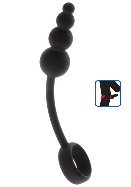 Anal Snake Plug & Penis Ring Black zdjęcie 1
