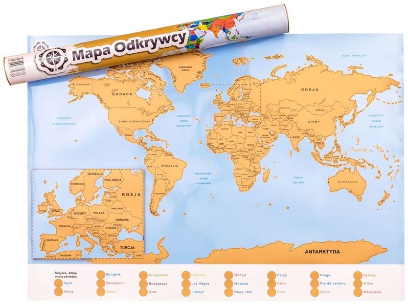 MAPA ODKRYWCY - ŚWIAT - ULEPSZONA ZDRAPKA zdjęcie 8